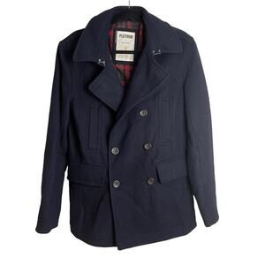 Ben Sherman Plectrum Navy Double Breasted Wool Coat